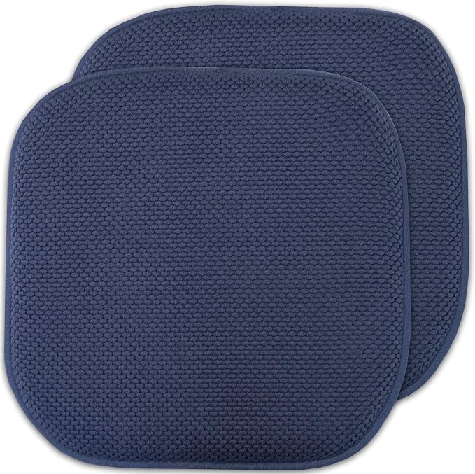 Sweet Home Collection Memory Foam Chair Cushion Honeycomb Pattern Solid Color by SweetHomeCollection