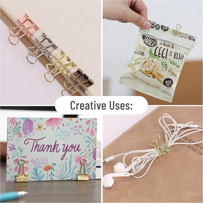 Mr. Pen- Small Binder Clips, Small Size | Gold Metal Binder Paper Clips - Image 5