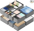 SpaceAid Drawer Organizer Clothes, 12 Pack Dresser Organizer Bins by SpaceAid