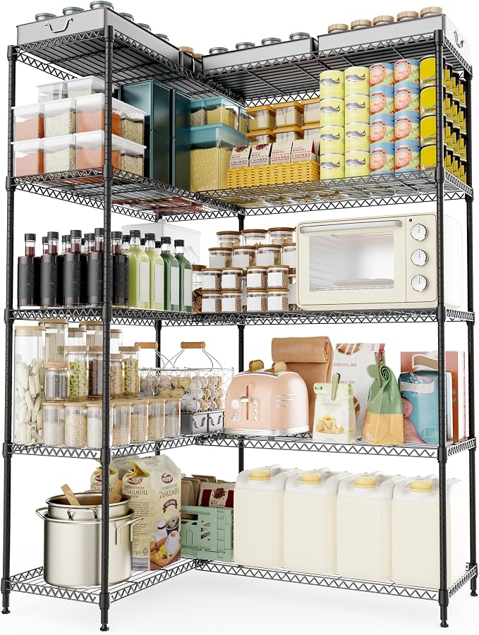 M MZG 5 Tiers Storage Shelves Load 1500LBS, Metal Shelving Wire Metal Shelving by MEIGAOPLASTICANDMETALHKCOLIMITED