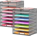 Lavatino 2 Pack 8-Tier Office Desk File Organizer, Letter Tray Paper Organizer by Lavatino