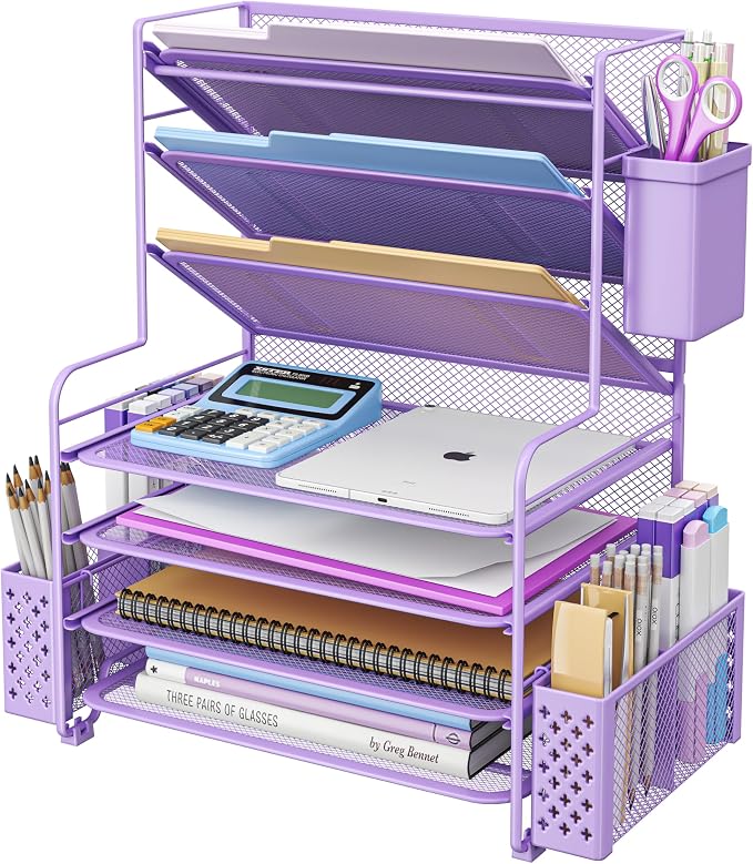 Simple Trending 7 Tier Desk File Organizer, Letter Tray Paper Organizer by SimpleTrending