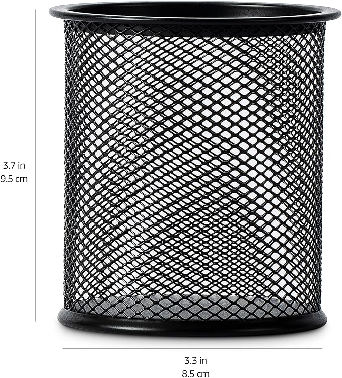 Amazon Basics Wire Mesh Pen Holder, Pencil Cup Desk Organizer - Image 4