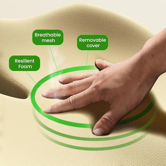 Benazcap Large Seat Cushion for Office Chair, Memory Foam - Image 7