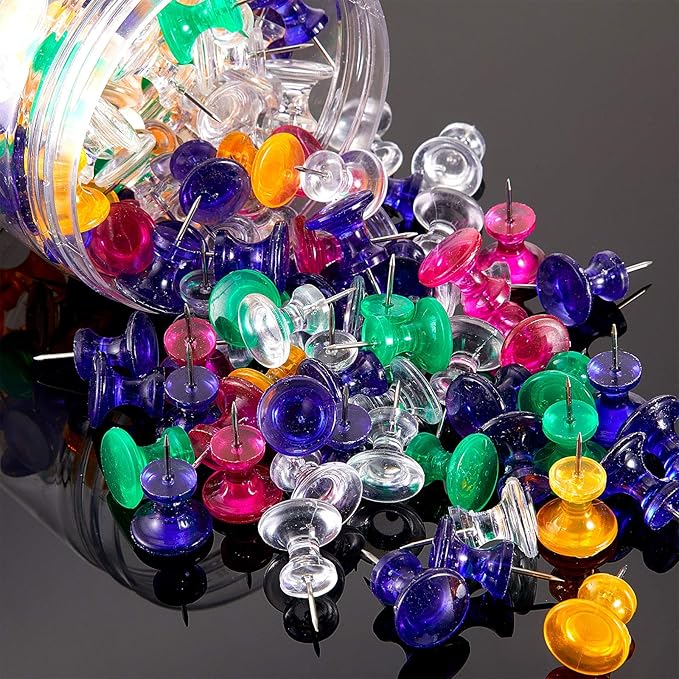 Outus 100 Pcs Giant Push Pins Large Thumb Tacks Plastic Heads 1 Inch Jumbo Push - Image 5
