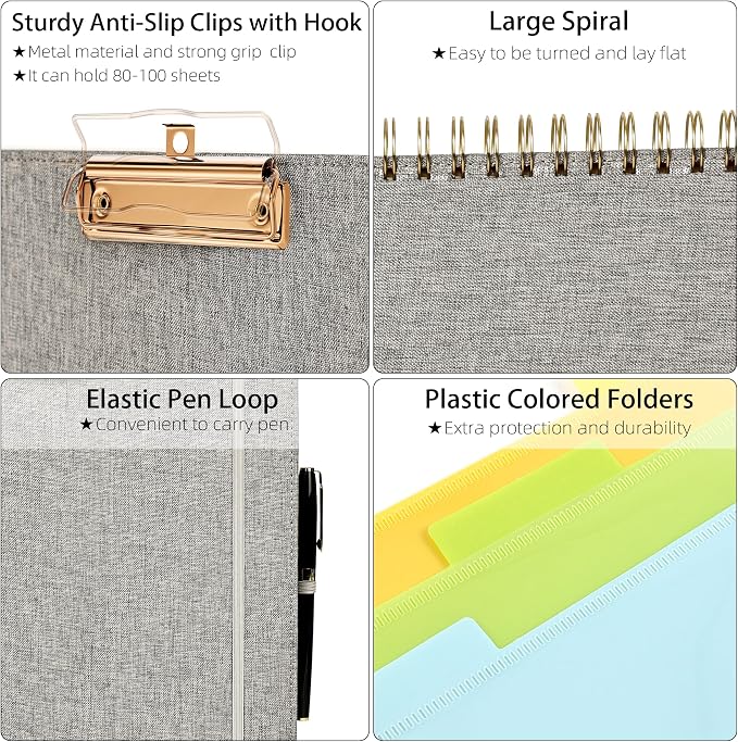 Ospelelf Foldable Spiral Clipboard Folio - Image 4