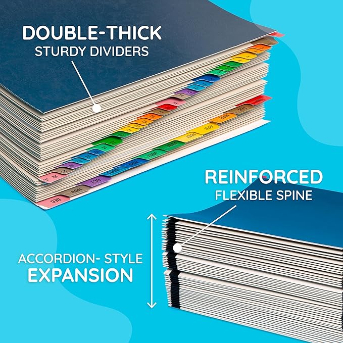 Blue Summit Expandable Monthly File Organizer, Tickler File Combo 31 Daily and - Image 3