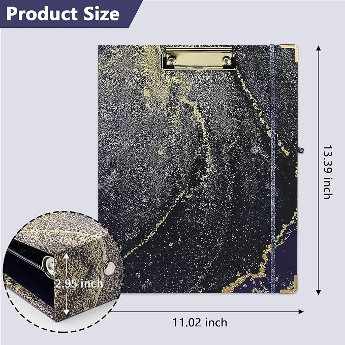 Cute 3 Ring Binder with Clipboard, 1 Inch Round Ring Organizer with 5 Tab - Image 2