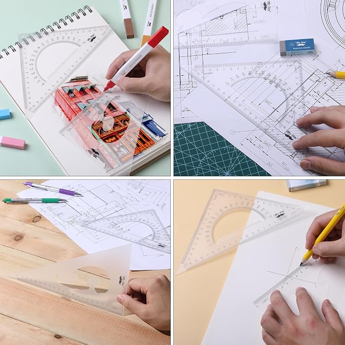 Mr. Pen- Triangle Ruler, 2 Pack, 30/60 & 45/90 | Right Triangle Ruler - Image 6