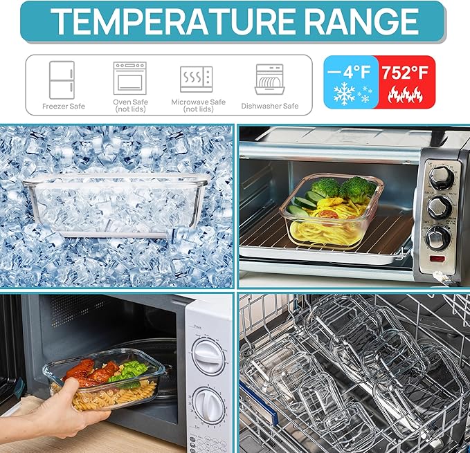 Vtopmart 8 Pack Glass Food Storage Containers - Image 3