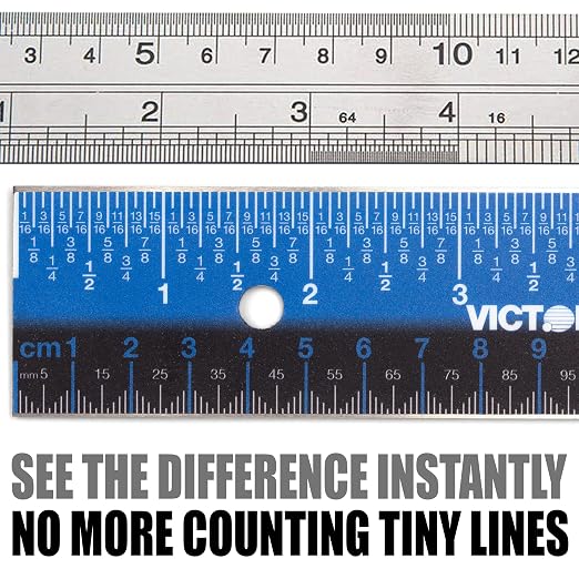 Victor Easy Read Stainless Steel Ruler, Standard/Metric - Image 4