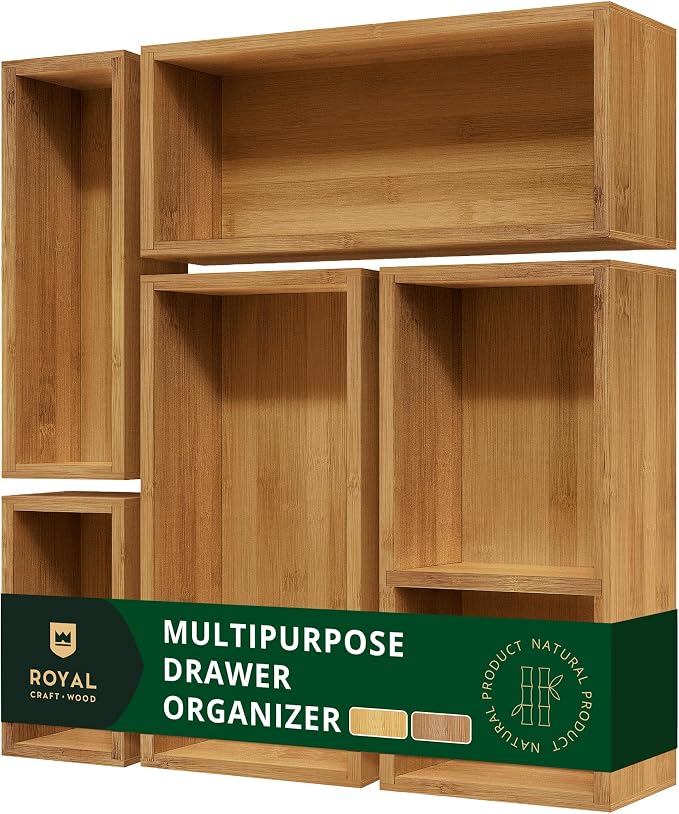 ROYAL CRAFT WOOD Premium Carbonized Bamboo Decorative Boxes by ROYALCRAFTWOOD