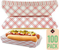 Mr Miracle 7 Inch Paper Hot Dog Tray in Red White Pattern. Pack of 100. by MrMiracle