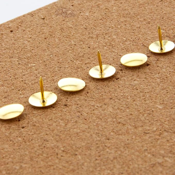 BAZIC Products Thumb Tacks, Brass Gold, 200 Ct, 24-Box | sharp steel points - Image 5