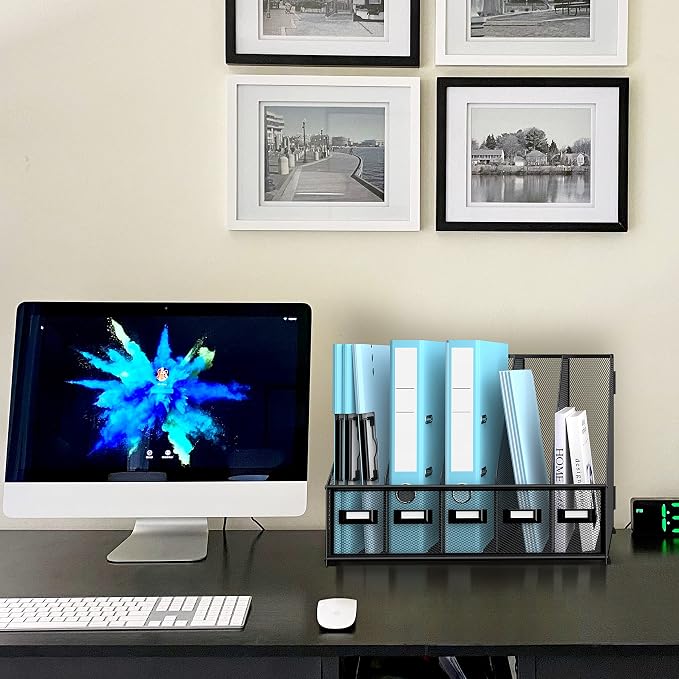 SUPEASY Desk Organizers Metal Desk Magazine File Holder - Image 2
