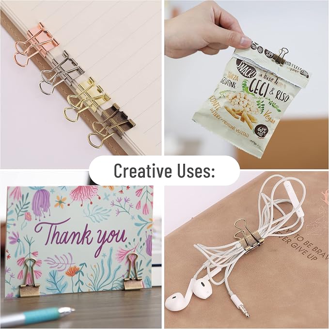 Mr. Pen- Small Binder Clips, Small Size | Bronze Metal Binder Paper Clips - Image 4