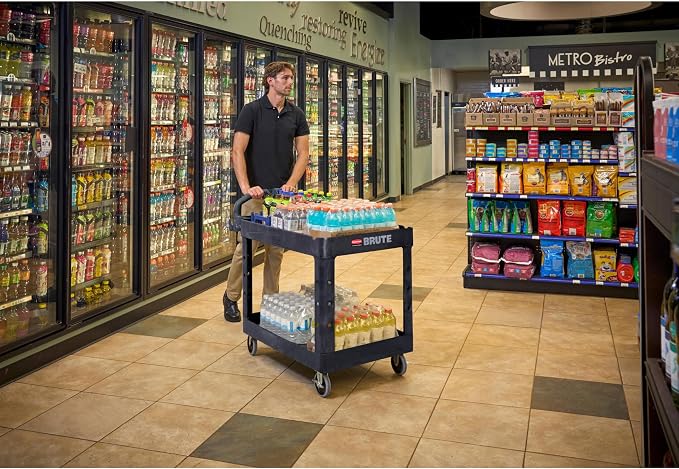 Rubbermaid Commercial Products 2-Shelf Utility/Service Cart, Lipped Shelves - Image 12