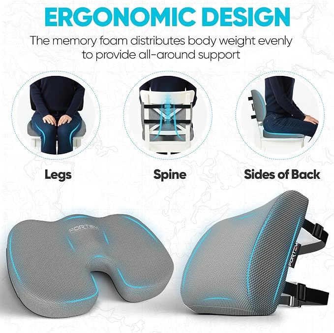 FORTEM Seat Cushion, Office Chair Cushion, Lumbar Support Pillow - Image 6
