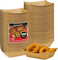 Large Disposable Brown Kraft Paper Food Trays, 2-Lb Concession Tray, Serving by StockYourHome
