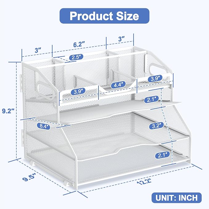 4 Tier Desk Orgnizers and Accessories, Metal Magazine File Holder - Image 2