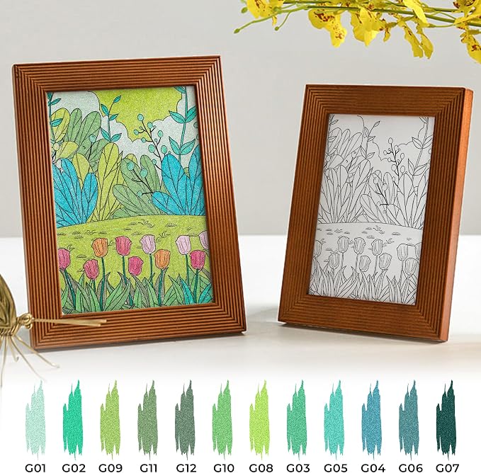 Retractable Glitter Gel Pens, 12 Colors Large Capacity Green Glitter Metallic - Image 4