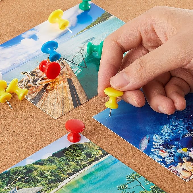 Outus 100 Pcs Giant Push Pins Large Thumb Tacks Plastic Heads 1 Inch Jumbo Push - Image 7