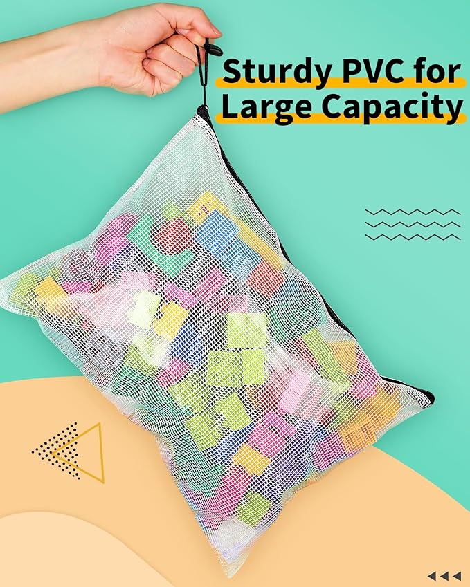 Smarpau A5 Mesh Zipper Pouch, 24 Pack 9.5" x 7.1" Plastic Zipper Pouches - Image 3