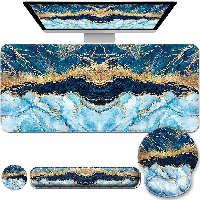 Desk Mat Set + Keyboard and Mouse Pad by VINEBURY