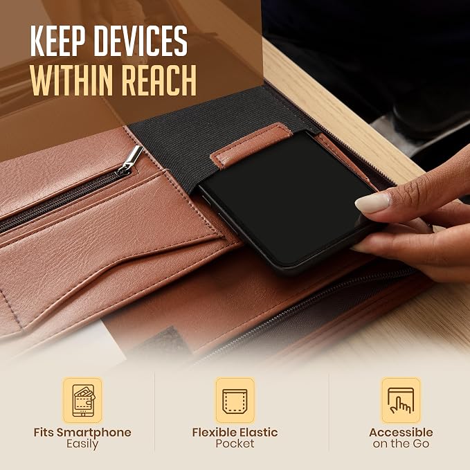 STYLIO Zipper Padfolio Portfolio Binder Organizer | Faux Leather Portfolio - Image 6