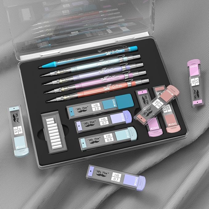 Mr. Pen- Pastel Mechanical Pencil Set, 5 Mechanical Pencils, 5 HB Lead Refills - Image 6