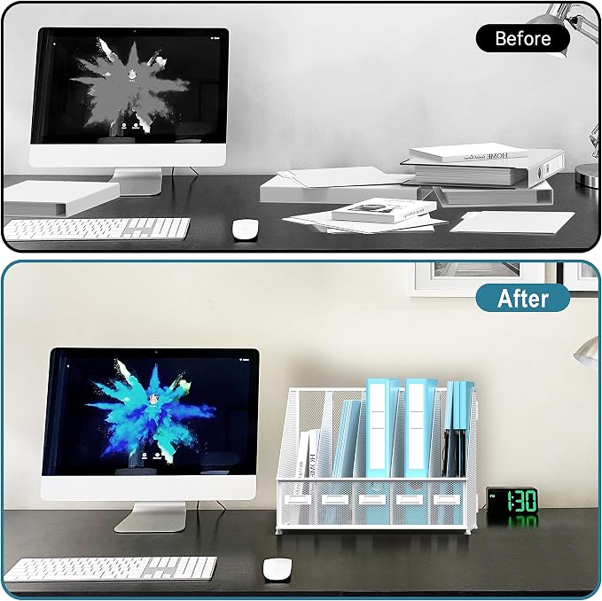 SUPEASY Desk Organizers Metal Desk Magazine File Holder - Image 6