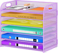 Cawukege 6 Tier Paper Organizer, Mesh Desk Organizer, Metal File Organizer by Cawukege