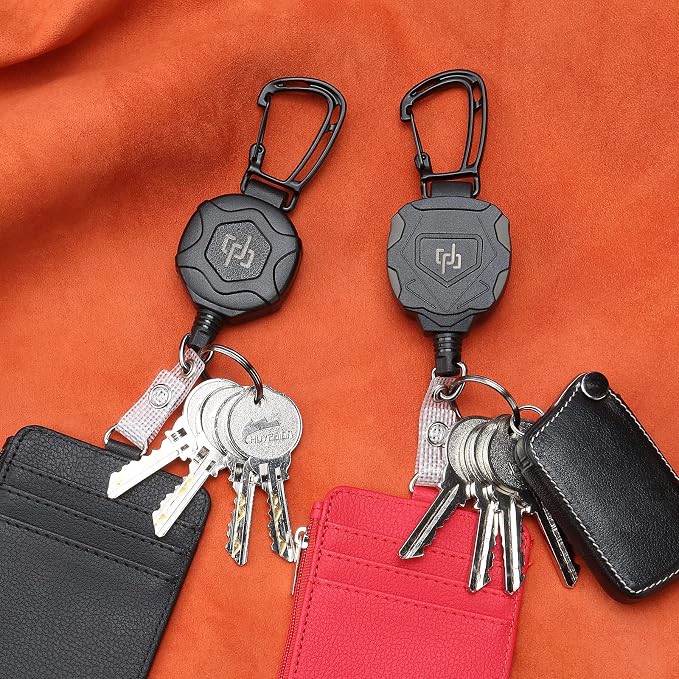 SHENGXIN 2 Pack Retractable Keychain Heavy Duty Carabiner Badge Holder - Image 9