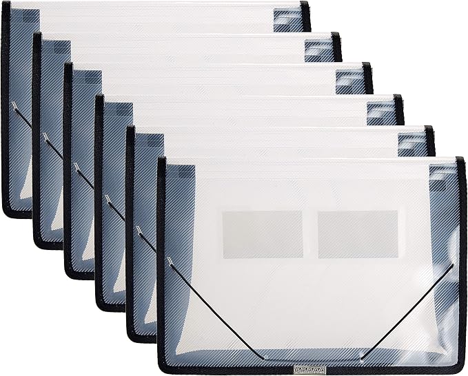FANWU 6 Pack Plastic Expanding File Wallet Document Organizer by Unknown