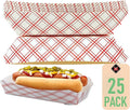 Mr Miracle 7 Inch Paper Hot Dog Tray in Red White Pattern. Pack of 25. by MrMiracle