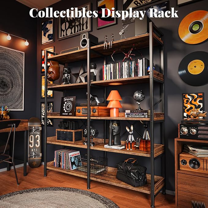 Huuger 5 Tier Bookshelf, Display Bookshelf - Image 6