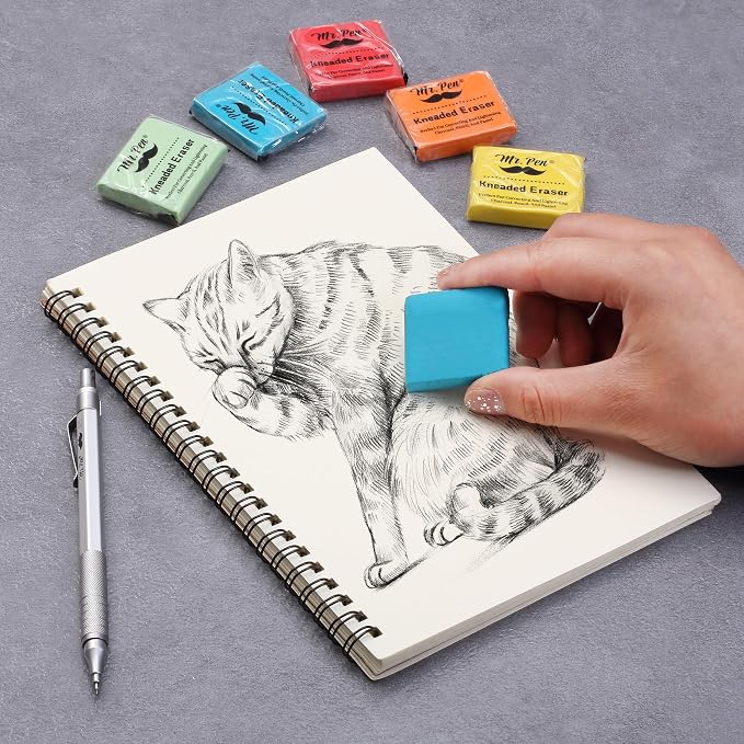 Mr. Pen- Kneaded Erasers, 1.4"x1.37", 8 Pack, Colorful | Soft Moldable Art - Image 6
