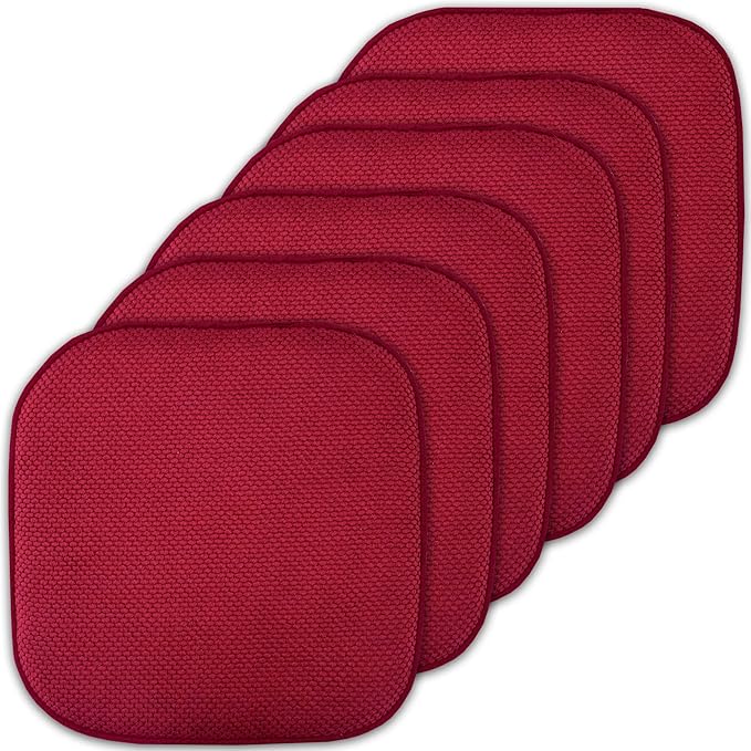 Sweet Home Collection Cushion Memory Foam Chair Pads Honeycomb Nonslip Back by SweetHomeCollection
