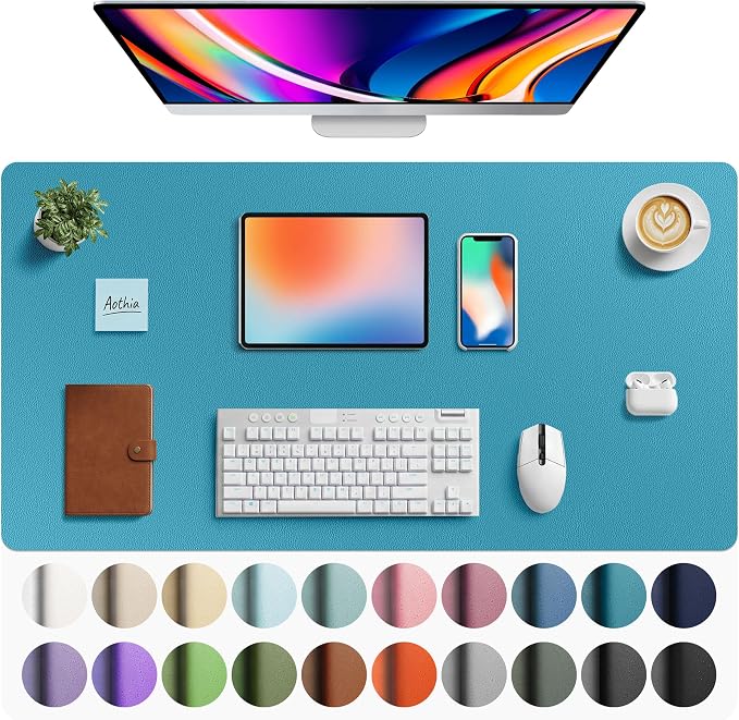Aothia Faux Leather Desk Mat by AothiaSimpleNaturalUnique