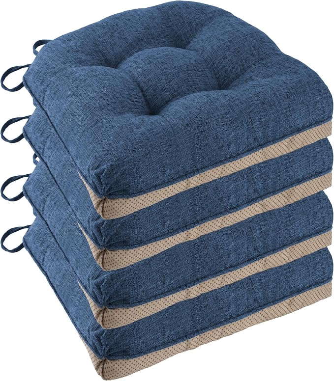 Non Slip Chair Cushions for Dining Chairs Set of 4 Kitchen Chair Cushions by FlyGulls