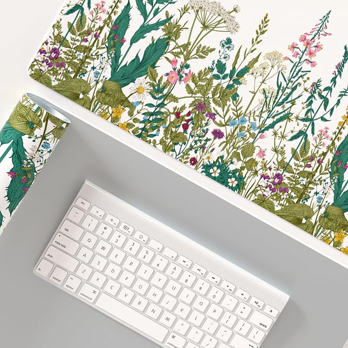 QIYI Large Mouse Pad, Floral Desk Mat - Image 6
