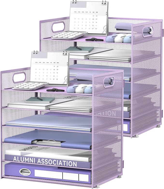 Daltack 6 Tier Paper Organizer for Desk, Paper Letter Tray Organizer for Desks by DALTACK