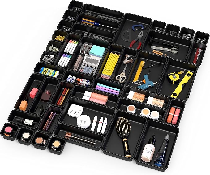 Simple Houseware Interlocking Desk Drawer Bins Organizer, 42 Packs by SimpleHouseware