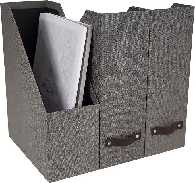 Bigso Box of Sweden Estelle Canvas Fiberboard Upright Magazine Storage Box - Image 5