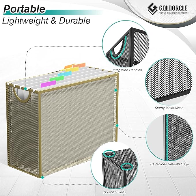 Hanging File Organizer, Letter-Size File Holder Filing Box - Image 4