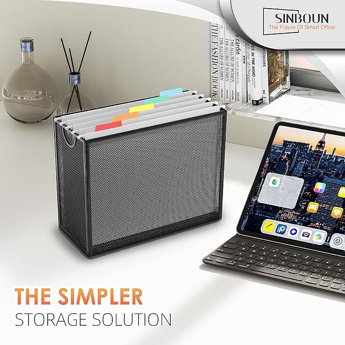 Sinboun Hanging File Organizer Letter-Size File Holder Filing Box Includes 5 - Image 6