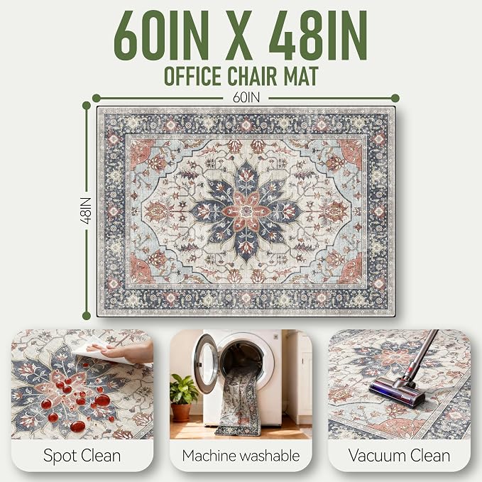 48"x60" Office Chair Mat for Hardwood, Under Desk Chair Mat for Home Office - Image 3