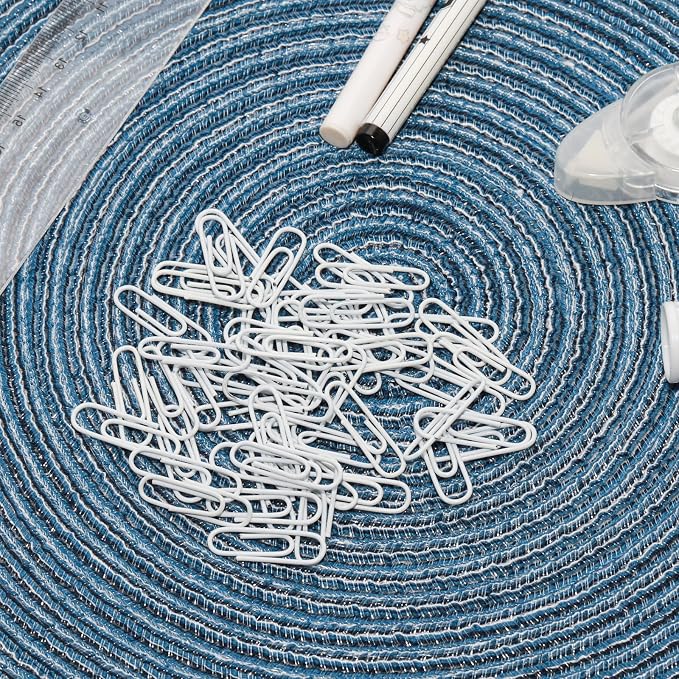 100 Pcs White Paper Clips, 1.1 Inch Colorful Paperclips | Vinyl Coated - Image 4