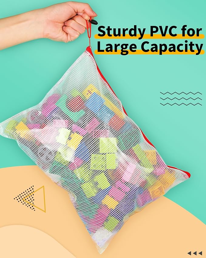 Smarpau B4 Mesh Zipper Pouch, 24 Pack 12 Colors 15" x 11" Zipper Pouches - Image 3