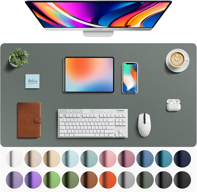 Aothia Faux Leather Desk Mat by AothiaSimpleNaturalUnique
